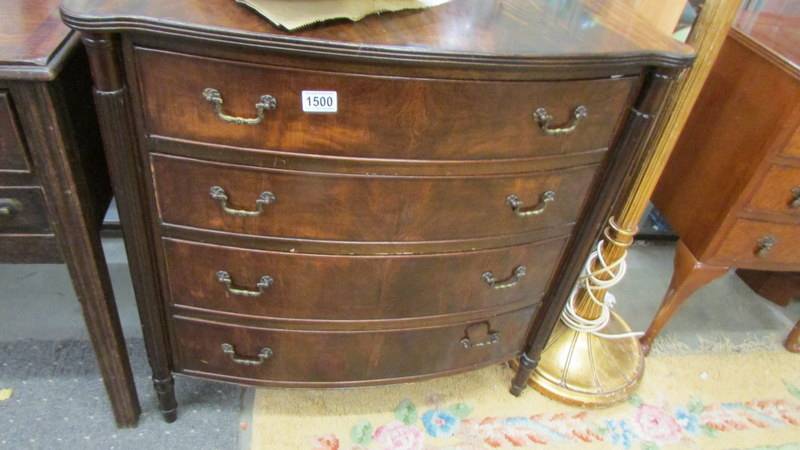 A four drawer mahogany chest, COLLECT ONLY.