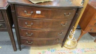 A four drawer mahogany chest, COLLECT ONLY.