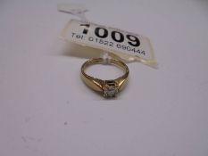 A 9ct gold floral diamond ring, size L, 1.6 grams.