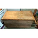 A Victorian pine blanket box, 107cm x 50cm x 54cm COLLECT ONLY