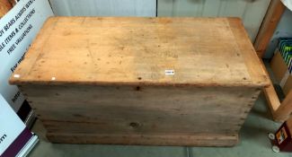 A Victorian pine blanket box, 107cm x 50cm x 54cm COLLECT ONLY