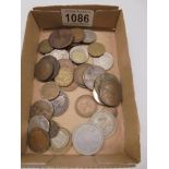 A mixed lot of old copper and nickle coins.