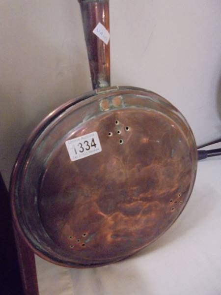 A Victorian copper warming pan, COLLECT ONLY. - Image 2 of 2