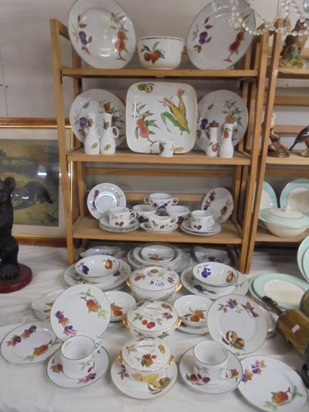 In excess of fifty pieces of Royal Worcester Evesham pattern table ware, COLLECT ONLY.