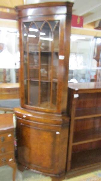 An astragal glazed corner cabinet, COLLECT ONLY.