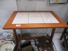 A retro tiled top table, height 48cm, top 58cm x 43cm - COLLECT ONLY