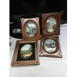 4 oval framed decorative miniatures