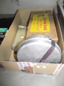 2 boxed vintage calor gas portable boiling rings, aluminium water bottle and Trangia saucepans set