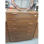 A 7 drawer vintage bedroom chest of drawers - COLLECT ONLY