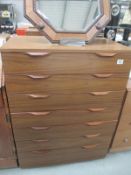 A 7 drawer vintage bedroom chest of drawers - COLLECT ONLY