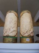 Two 19/20th century pottery umbrella stands, possibly Bretby, 40 cm tall, 20 cm diameter, COLLECT