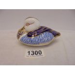 A Royal Crown Derby duck paperweight with stopper.