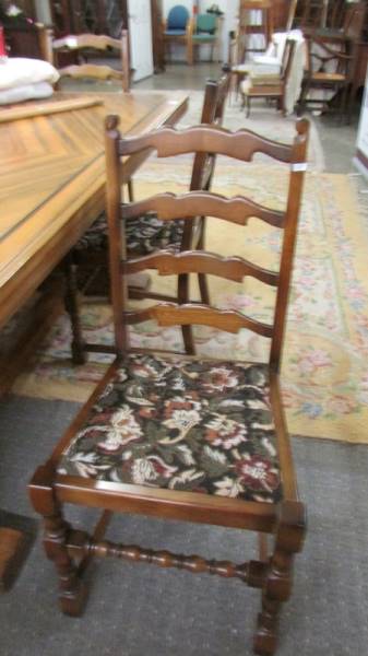 A set of six oak ladderback dining chairs. COLLECT ONLY. - Image 3 of 3