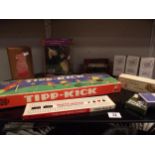 A quantity of games etc, including a Furby, Pocket pundits, cards, dominoes, cribbage board etc