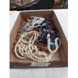 A mixed lot of necklaces including pearls