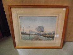 A framed and glazed watercolour of 'A morning in Navenby' by C Speed 57cm x 47cm COLLECT ONLY