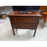 A 1930's oak 2 drawer chest of drawers COLLECT ONLY