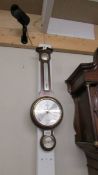 A mahogany barometer/thermometer, COLLECT ONLY.