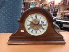 An oak cased Seiko battery operated Westminster Whittington chime mantle clock COLLECT ONLY