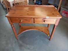 A solid pine 2 drawer wash stand COLLECT ONLY