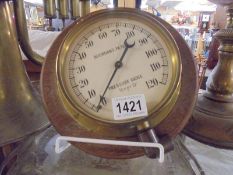 A Bourdon's patent pressure gauge.