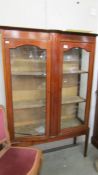 A mahogany inlaid display cabinet, COLLECT ONLY.