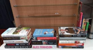 A good selection of books on famous football players including Geoff Hurst & International