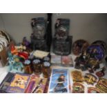 A quantity of Harry Potter memorabilia including plate, figures & DVD's etc