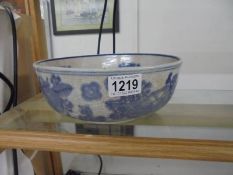 A Chinese blue and white bowl.