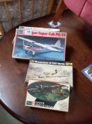 3 Revell aircraft 1/48 scale, 2 x 1/72 scale & Heller 1/72 scale