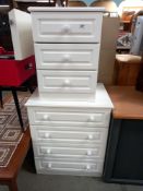 A 4 drawer white chest & 3 drawer bedside cabinet COLLECT ONLY