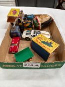 A cast iron Humpty Dumpty money box & a selection of die cast Matchbox, Corgi & Dinky