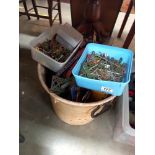 A large bucket of vintage Meccano - COLLECT ONLY