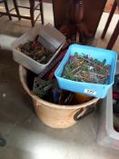 A large bucket of vintage Meccano - COLLECT ONLY