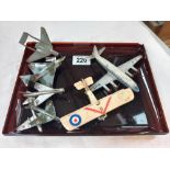 A quantity of Dinky military & civilian aircraft including Cragston Sopwith camel