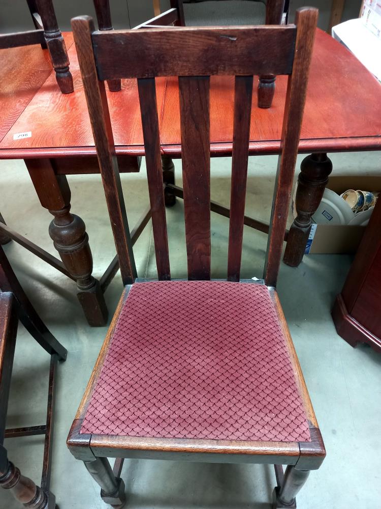 A set of 4 Edwardian oak dining chairs COLLECT ONLY - Image 3 of 5