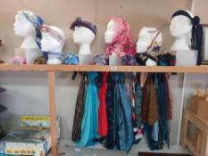 A good lot of headscarves etc including silk examples (heads not included)