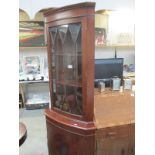 A mahogany corner cabinet, COLLECT ONLY