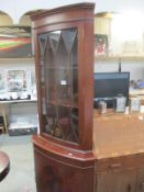 A mahogany corner cabinet, COLLECT ONLY