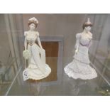 Two Coalport 'Golden Age' figurines, Eugenie and Charlotte.