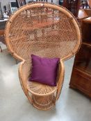 A bamboo/cane Peacock chair COLLECT ONLY