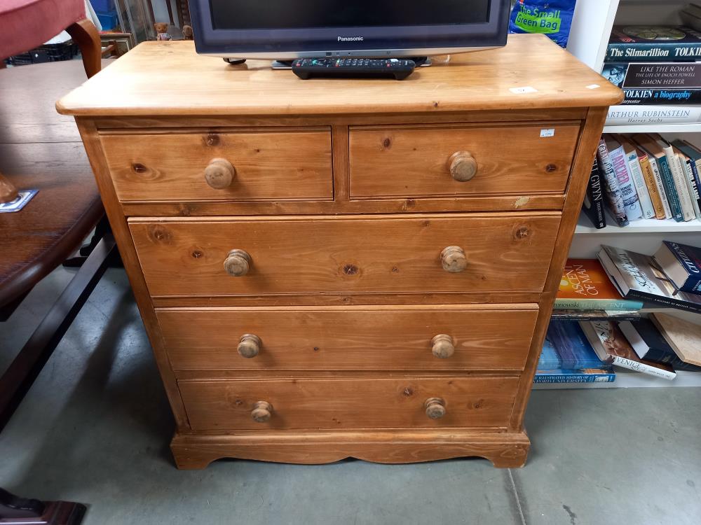 A 5 drawer pine chest of drawers COLLECT ONLY