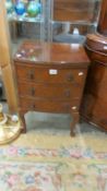 A small three drawer chest on Queen Anne style legs. COLLECT ONLY.