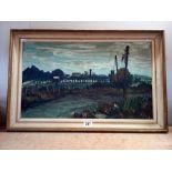 A Noel Brannan oil on board - Industrial landscape COLLECT ONLY