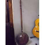 A Victorian copper warming pan, COLLECT ONLY.