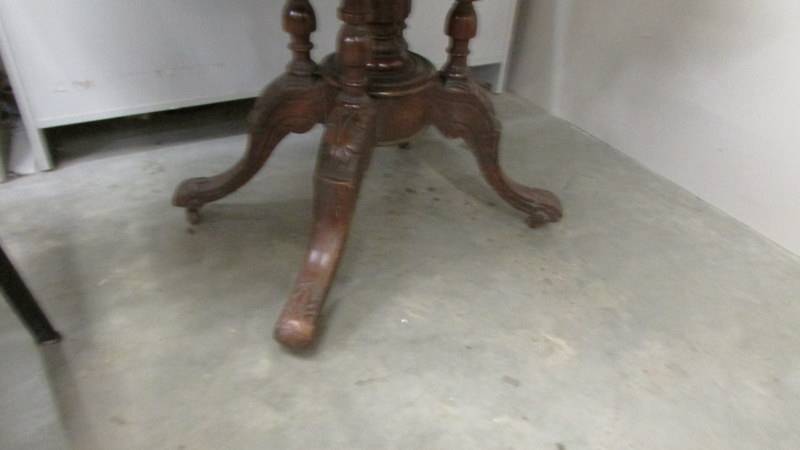 A Victorian mahogany inlaid oval tip top table, COLLECT ONLY. - Image 2 of 2