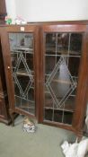 A lead glazed display cabinet, COLLECT ONLY.