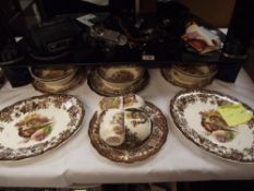 17 pieces of vintage Game series Palissy dinnerware