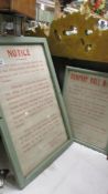 Two framed and glazed John Player Company staff rules notices, COLLECT ONLY.
