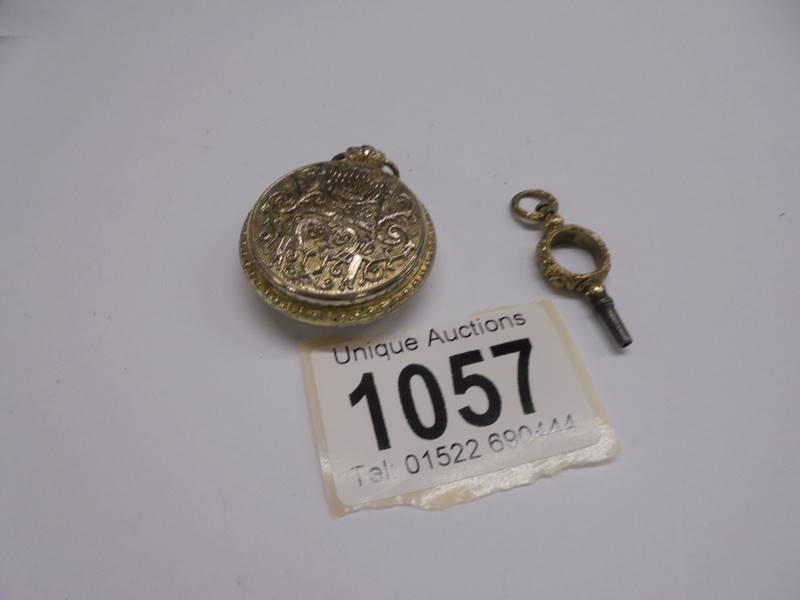 An Eppler ladies 17 rubies fob watch with key. - Image 2 of 2